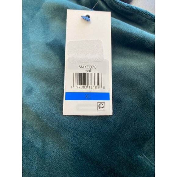 Calvin Klein Womens Metallic Logo Velour Zip Front Hoodie Malachite Size XL NWT - Picture 5 of 5